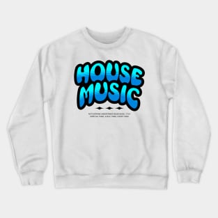 HOUSE MUSIC - Bubble Outline Two Tone (Black/blue) Crewneck Sweatshirt